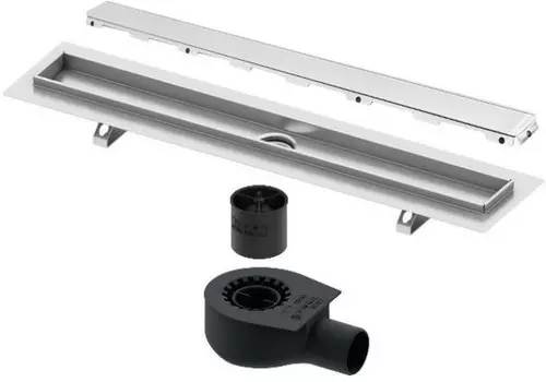 Душевой канал 843 мм белый Tece TECEdrainline glass 600900 + 650000 + 660016 + 600991