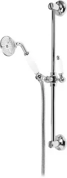 Душевой гарнитур хром, ручки белые Cezares Golf GOLF-SD-01-Bi