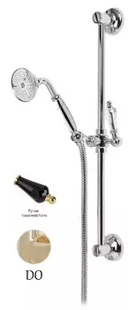 Душевой гарнитур золото 24 карат, ручка Swarovski Nero Cezares Diamond DIAMOND-SD-03/24-Sw-N