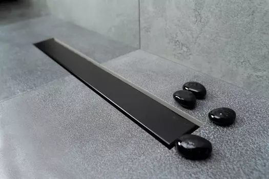 Душевой канал 300 мм 2 в 1 с основой под плитку Pestan Confluo Frameless Black Matte Line 13701259