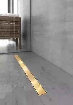 Душевой канал (лоток) Berges B1 Keramik 092119 80 см, с решеткой, 2 в 1 под плитку, золотой