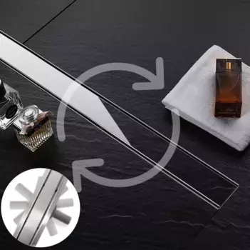 Душевой канал (лоток) Rea Neo&Pure Pro REA-G0989 100 см, с решеткой, 2 в 1 под плитку, матовый хром