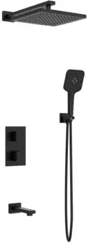 Душевой комплект AltroBagno Lamberto 040412 NeOp 250 мм, с термостатом, черный матовый