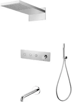 Душевой комплект Boheme Fusion 130-2-CR 230 мм, со смесителем, хром