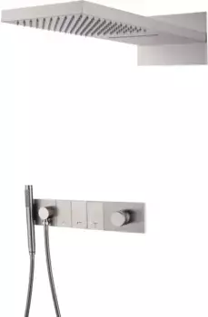 Душевой комплект Boheme Zodiac 132-NB 230 мм, со смесителем, никель матовый