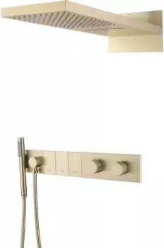 Душевой комплект Boheme Zodiac 133-MG 230 мм, с термостатом, золотой матовый