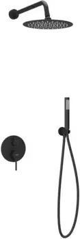 Душевой комплект Sancos Select SC3003MB 250 мм, со смесителем, черный матовый