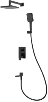 Душевой комплект Splenka S01.27.06 320x210 мм, со смесителем, черный матовый