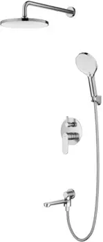 Душевой комплект Splenka S222.27.05 250 мм, со смесителем, сатин