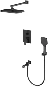 Душевой комплект Splenka S31.27 320x210 мм, со смесителем, черный матовый