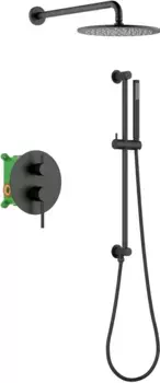 Душевой комплект Timo Saona SX-2309/03SM 250 мм, со смесителем, черный матовый