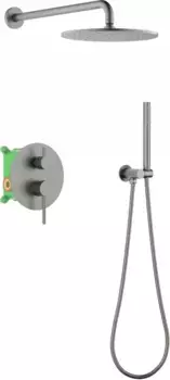 Душевой комплект Timo Saona SX-2369/18SM 250 мм, со смесителем, вороненая сталь