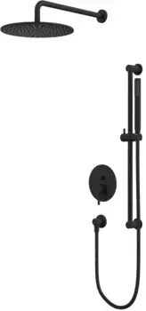 Душевой комплект Whitecross Y YSET05BL 300 мм, со смесителем, черный матовый