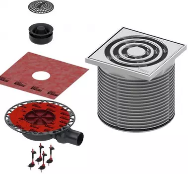 Душевой трап 105x105/50 мм хром Tece TECEdrainpoint S KDP-S110