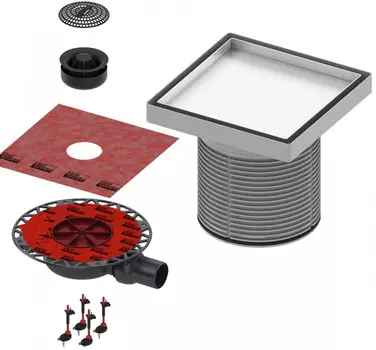 Душевой трап 150x150/50 мм под плитку хром Tece TECEdrainpoint S plate KDP-L50