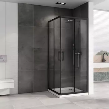 Душевой уголок 100х100 см Abber Schwarzer Diamant AG02100B прозрачное
