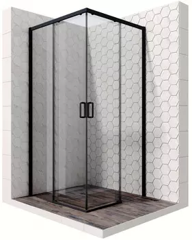 Душевой уголок 100x100 см Ambassador Queen 11011204Black прозрачное