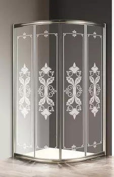 Душевой уголок 100х100 см Cezares GIUBILEO-R-2-100-SCORREVOLE-CP-St прозрачное c матовым узором