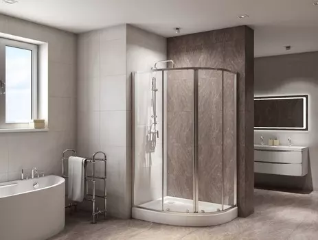 Душевой уголок 100x80 см BelBagno DUE-RH-2-100/80-C-Cr прозрачное