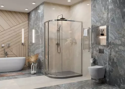 Душевой уголок 100x90 см Ambassador Kingston 14011115 прозрачное