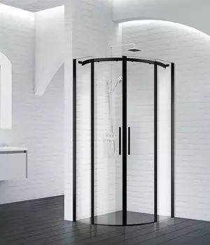 Душевой уголок 100x100 см BelBagno ACQUA-R-2-100-C-NERO прозрачное