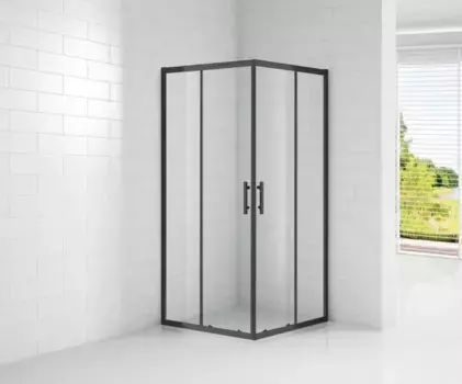 Душевой уголок 100x100 см Cezares ECO-O-A-2-100-C-NERO прозрачное