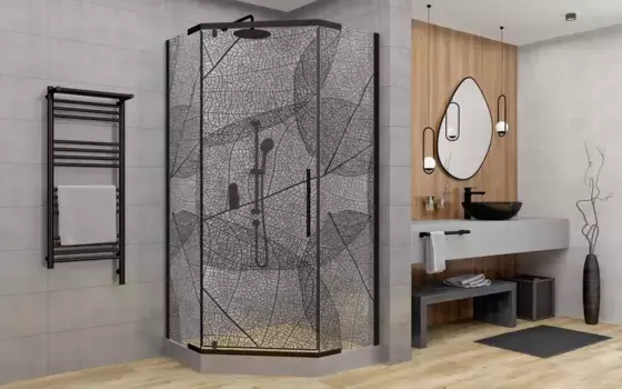 Душевой уголок 100x100 см Deto PB100 прозрачное с рисунком