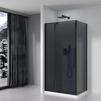 Душевой уголок 100x80 см Black & White Stellar Wind S818 BG 8181000G серое