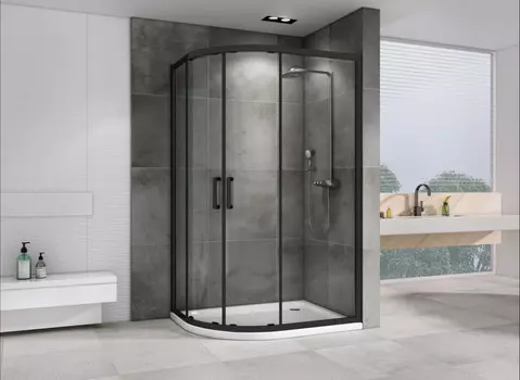 Душевой уголок 120x80 см Abber Schwarzer Diamant AG01128B прозрачное