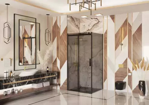 Душевой уголок 120x80 см Ambassador Benefit 19022201HBB-80HBB тонированное