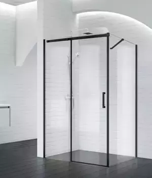 Душевой уголок 130x90 см BelBagno ACQUA-AH-1-130/90-C-NERO прозрачное