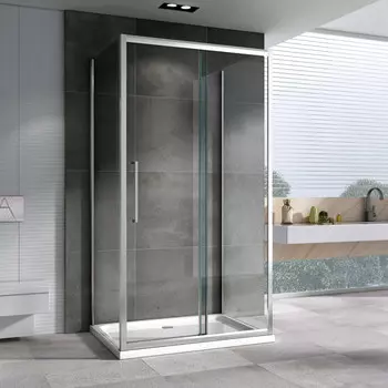 Душевой уголок 140x50 см Abber Schwarzer Diamant AG30140H-S50-S50 прозрачное