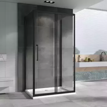 Душевой уголок 140x70 см Abber Schwarzer Diamant AG30140BH-S70B-S70B прозрачное