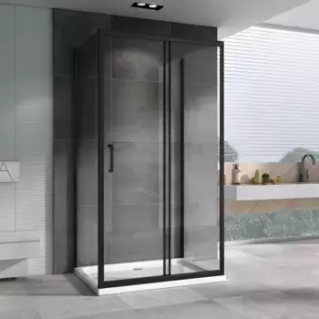 Душевой уголок 150x50 см Abber Schwarzer Diamant AG30150B-S50B-S50B прозрачное