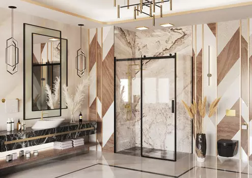 Душевой уголок 160х80 см Ambassador Benefit 19021205HB-80HB прозрачное