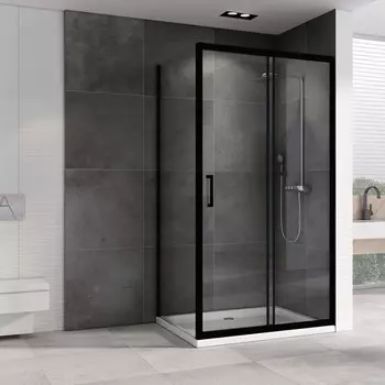 Душевой уголок 180x50 см Abber Schwarzer Diamant AG30180B-S50B прозрачное