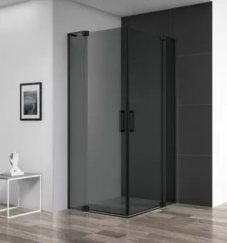 Душевой уголок 80-90x80-90 см Cezares SLIDER-A-2-80/90-GRIGIO-NERO графитовое