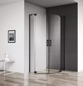 Душевой уголок 80-90x80-90 см Cezares SLIDER-R-2-80/90-C-NERO прозрачное