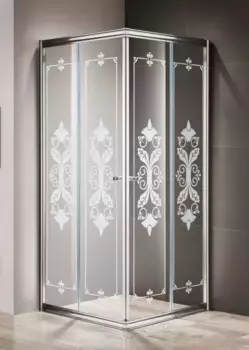 Душевой уголок 80x80 см Cezares GIUBILEO-A-2-80-SCORREVOLE-CP-Cr прозрачное c матовым узором