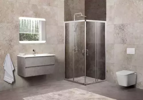 Душевой уголок 85-100x85-100 см BelBagno UNIQUE-A-2-85/100-P-Cr текстурное стекло