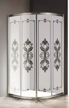 Душевой уголок 90х90 см Cezares GIUBILEO-R-2-90-SCORREVOLE-PP-St матовое с прозрачным узором