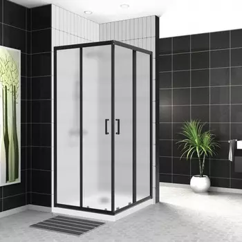 Душевой уголок 90x90 см BelBagno UNO-195-A-2-90-P-NERO текстурное