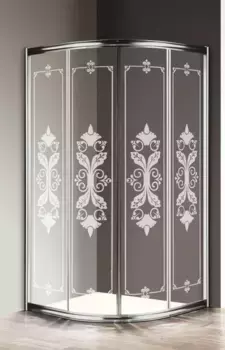 Душевой уголок 90x90 см Cezares GIUBILEO-R-2-90-SCORREVOLE-CP-Cr прозрачное c матовым узором