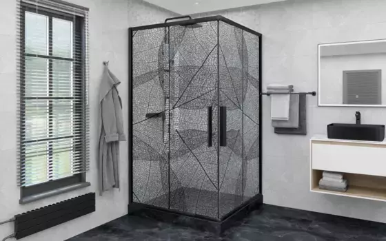 Душевой уголок 98-110x98-110 см Deto KB100 прозрачное с рисунком