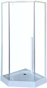 Душевой уголок Ceruttispa C3AW 87x87 см, профиль белый матовый, стекло прозрачное