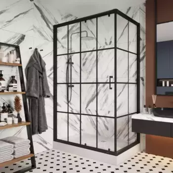 Душевой уголок Ceruttispa Muza 120 120x80 см, профиль черный матовый, стекло прозрачное