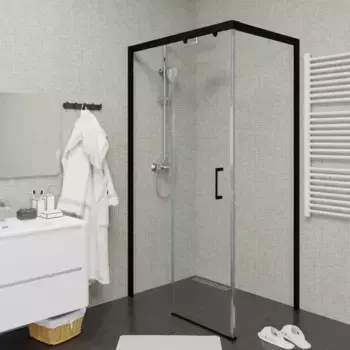 Душевой уголок Ceruttispa Vito 110B-L 108,5x78,5 см L, черный матовый, стекло прозрачное