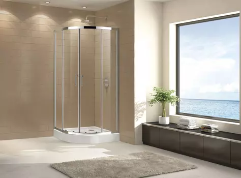 Душевой уголок Cezares Eco 90x90 см текстурное стекло ECO-O-R-2-90-P-Cr