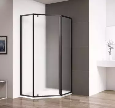 Душевой уголок Cezares Eco ECO-O-P-1-90-P-NERO 89,5x89,5 см, профиль черный матовый, стекло текстурное
