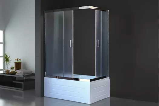 Душевой уголок с поддоном 100х80 см Royal Bath RB8100BP-C-CH-L матовое